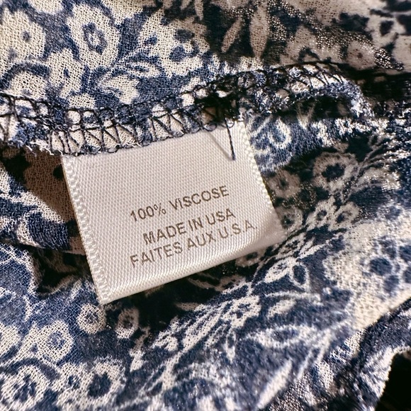 Misa Los Angeles Blue Floral Print ‘Livey’ Off The Shoulder Tie-Neck Top Size XS - Picture 15 of 16